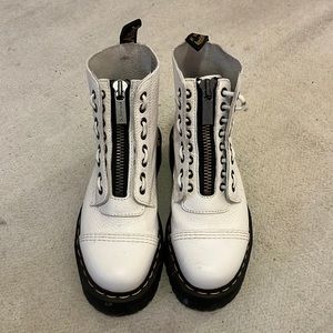 Dr. Martens Sinclair White Leather Platform Boots